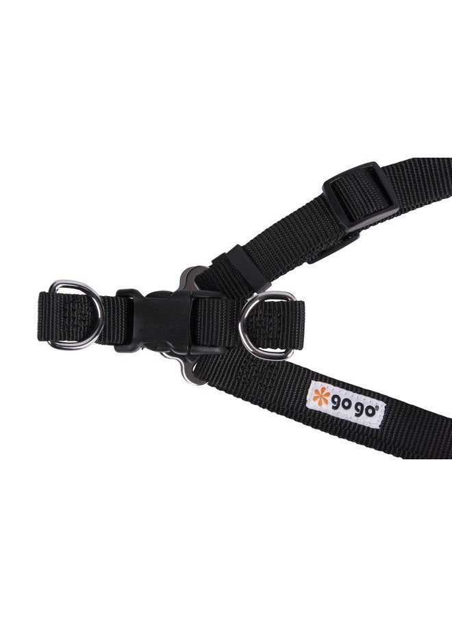 GOGO Pet Products Comfy Nylon 3/4-Inch Adjustable Easy Pet Harness, Medium, Black - Image 3
