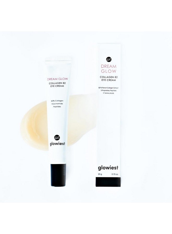 glowiest Dream Glow Collagen 82 Eye Cream French Collagen Eye Cream Dark Circle Under Eye Treatment Korean Eye Cream Brightening Day And Night Care Not Tested On Animals 0.7Oz./20G - Image 1
