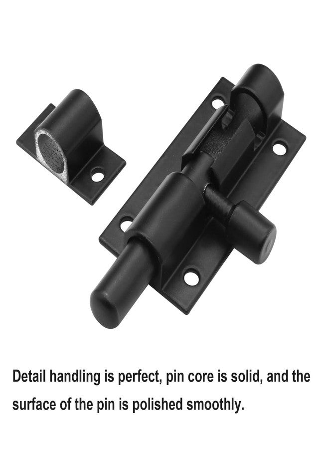 Bivethoi 2 PCS 2 Inch Barrel Bolt Latch Black Door Latch Hardware, Small Slide Latch Lock Mini Gate Garage Door Latch - Image 4