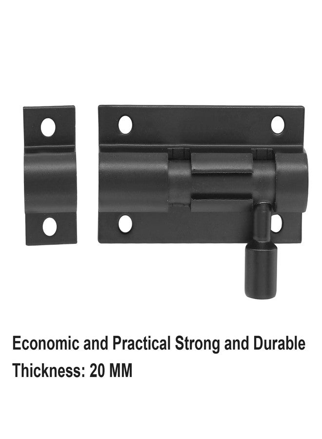 Bivethoi 2 PCS 2 Inch Barrel Bolt Latch Black Door Latch Hardware, Small Slide Latch Lock Mini Gate Garage Door Latch - Image 3