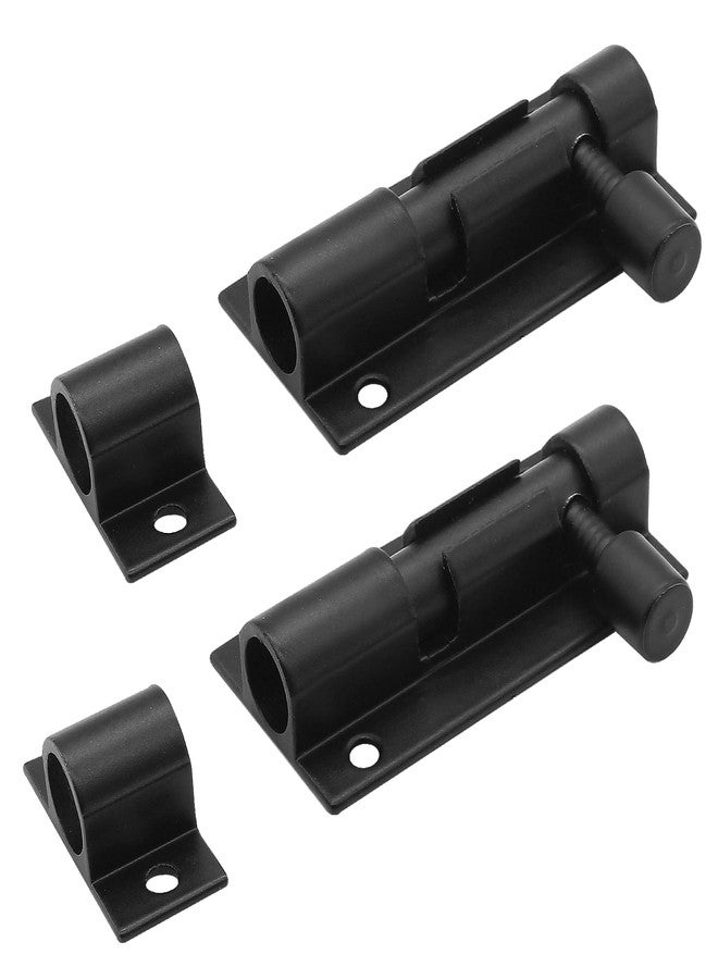 Bivethoi 2 PCS 2 Inch Barrel Bolt Latch Black Door Latch Hardware, Small Slide Latch Lock Mini Gate Garage Door Latch - Image 1