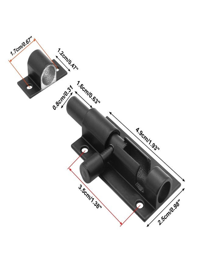 Bivethoi 2 PCS 2 Inch Barrel Bolt Latch Black Door Latch Hardware, Small Slide Latch Lock Mini Gate Garage Door Latch - Image 2