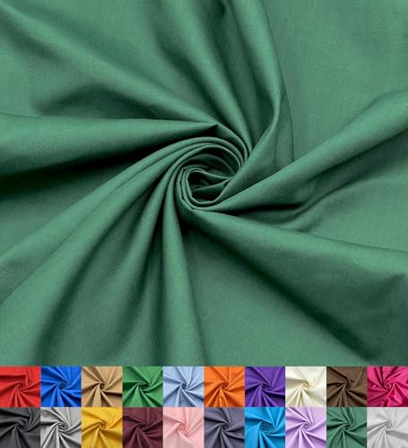 EOVEA - Cotton Polyester Fabric by The Yard – 60" Wide Broadcloth Fabric, Soft, Lightweight & Breathable Material for Lining, Curtains, Bedding, Skirts, Sewing Projects (Hunter Green,2 Yard) - Image 4