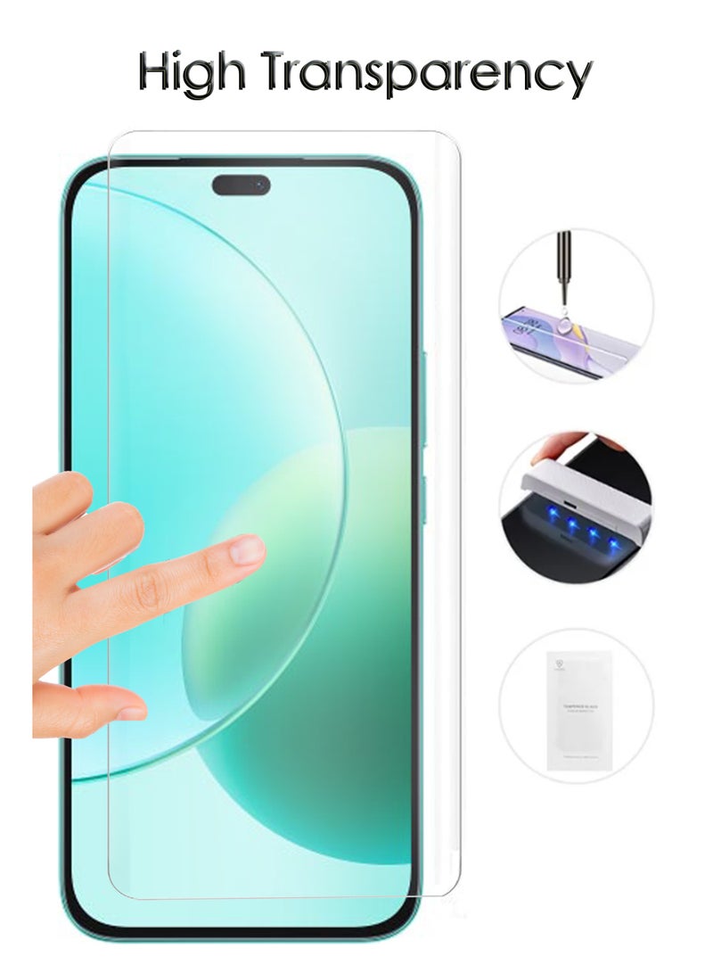 For Honor 400 lite  - UV Advanced Premium Tempered Glass Screen Protector Guard , Full Adhesive UV Curved Case Friendly HD Clarity With Installation Kit - Image 2