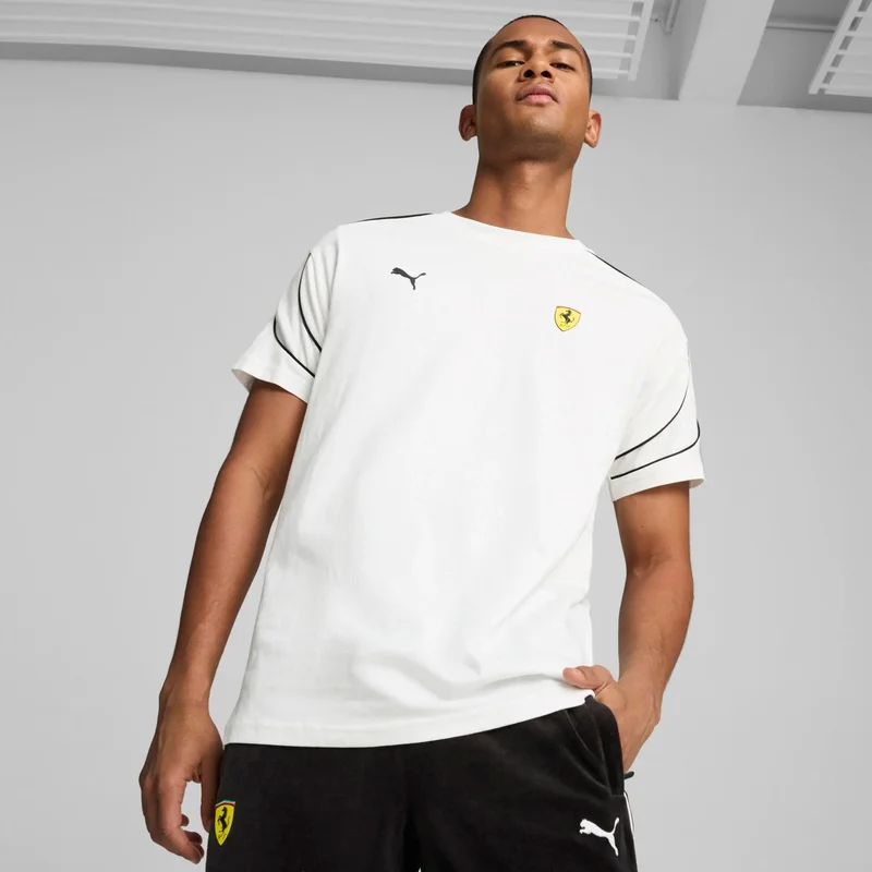 PUMA Men's White Ferrari Race Mt7+ Tee White Men's T-Shirt
