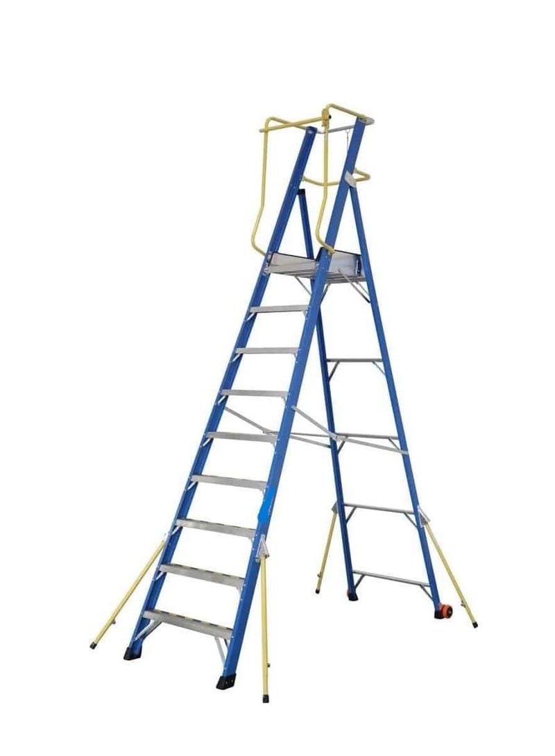 ABBASALI 8ft Fiberglass Platform Ladder (2.5m) - Image 1