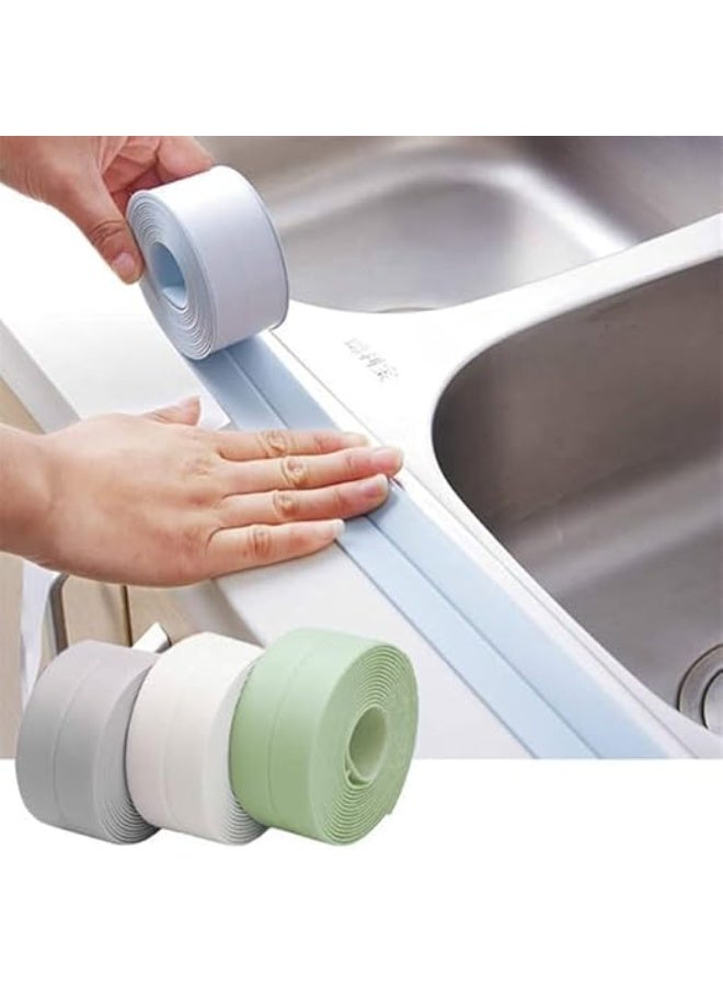 Bathroom and Kitchen Caulk Strip, Self-Adhesive Sealing Tape, 2 x 400 cm, green,pink - Image 1
