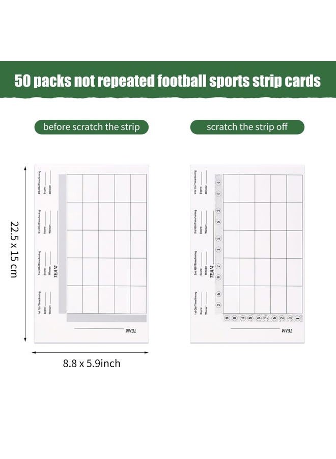 ABURRORI 50 Pieces Football Squares Board Pull Tabs Tickets Super Football Bowl Sports 25 Square Football Pool Cards for Baseball Football Box Game Betting Party Playing Scratch Off Cards (50) - Image 2