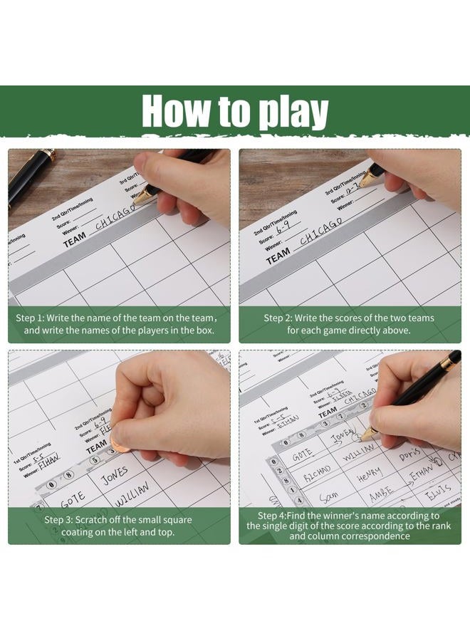 ABURRORI 50 Pieces Football Squares Board Pull Tabs Tickets Super Football Bowl Sports 25 Square Football Pool Cards for Baseball Football Box Game Betting Party Playing Scratch Off Cards (50) - Image 3