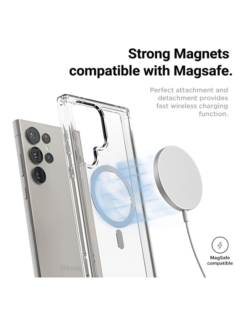 DUSALA Magnetic Case for Samsung Galaxy S24 Ultra 5G 6.8-Inch, Compatible with MagSafe, Shockproof Protective Phone Cover, Non-Yellowing Hard Clear PC Back (Clear) - Image 2