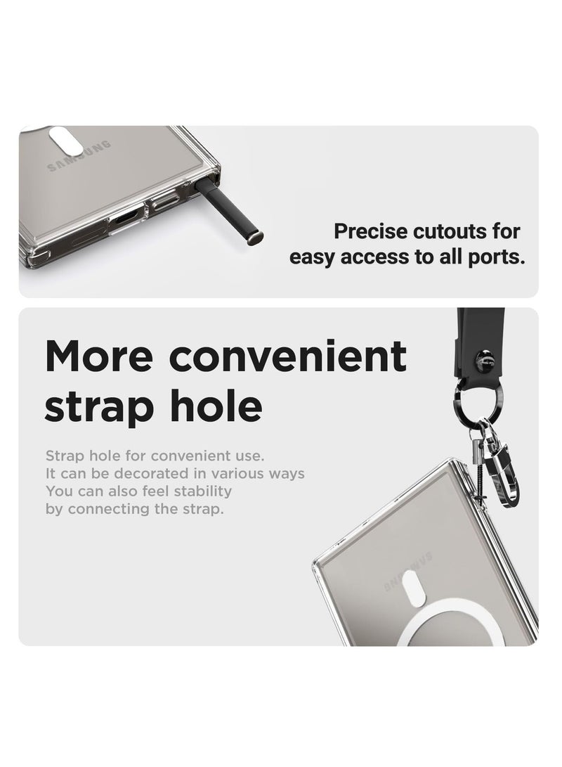 DUSALA Magnetic Case for Samsung Galaxy S24 Ultra 5G 6.8-Inch, Compatible with MagSafe, Shockproof Protective Phone Cover, Non-Yellowing Hard Clear PC Back (Clear) - Image 3