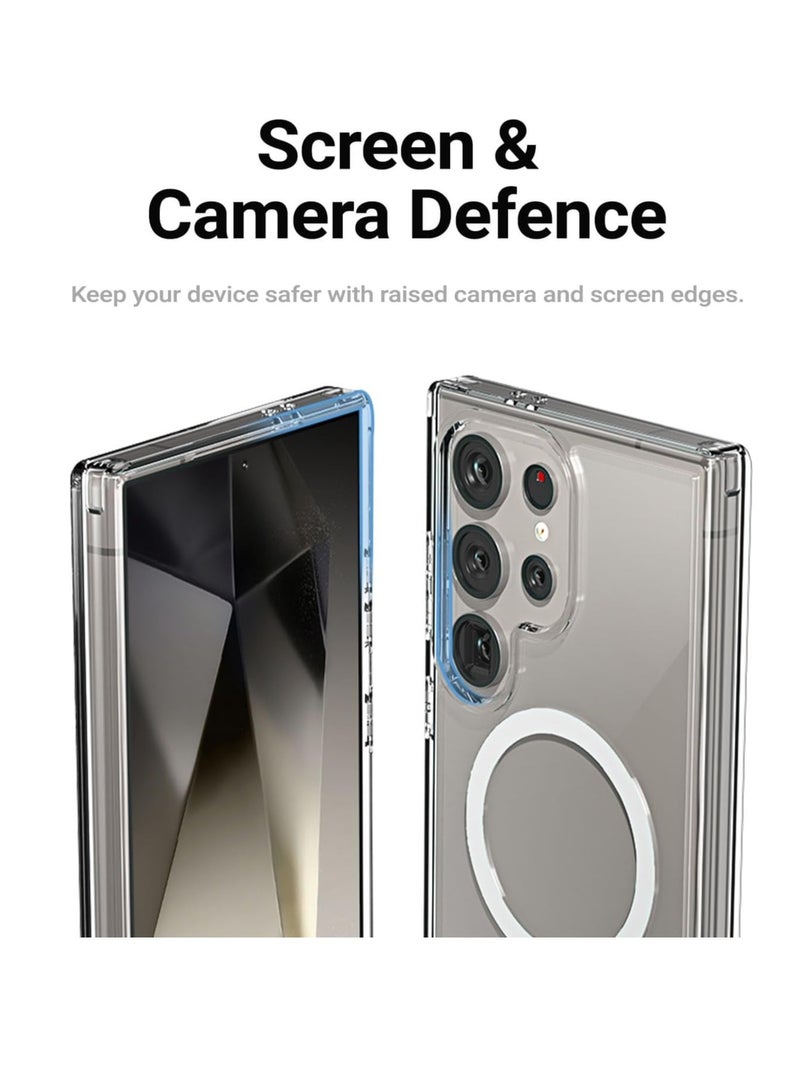 DUSALA Magnetic Case for Samsung Galaxy S24 Ultra 5G 6.8-Inch, Compatible with MagSafe, Shockproof Protective Phone Cover, Non-Yellowing Hard Clear PC Back (Clear) - Image 4