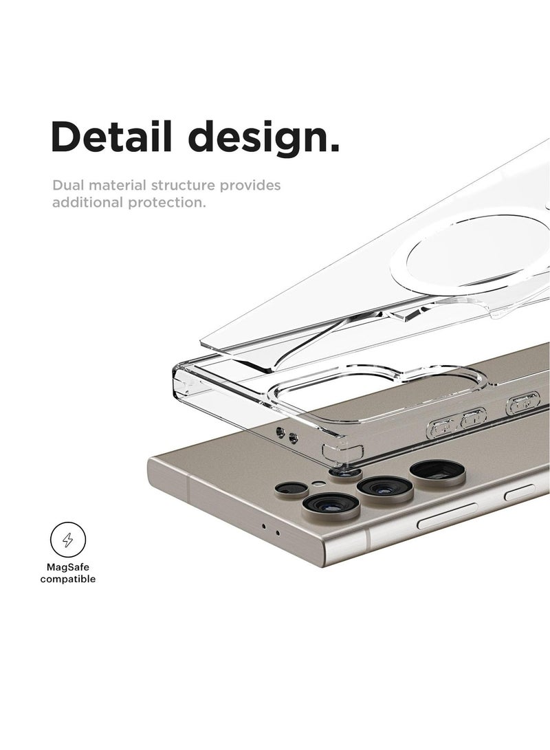 DUSALA Magnetic Case for Samsung Galaxy S24 Ultra 5G 6.8-Inch, Compatible with MagSafe, Shockproof Protective Phone Cover, Non-Yellowing Hard Clear PC Back (Clear) - Image 5