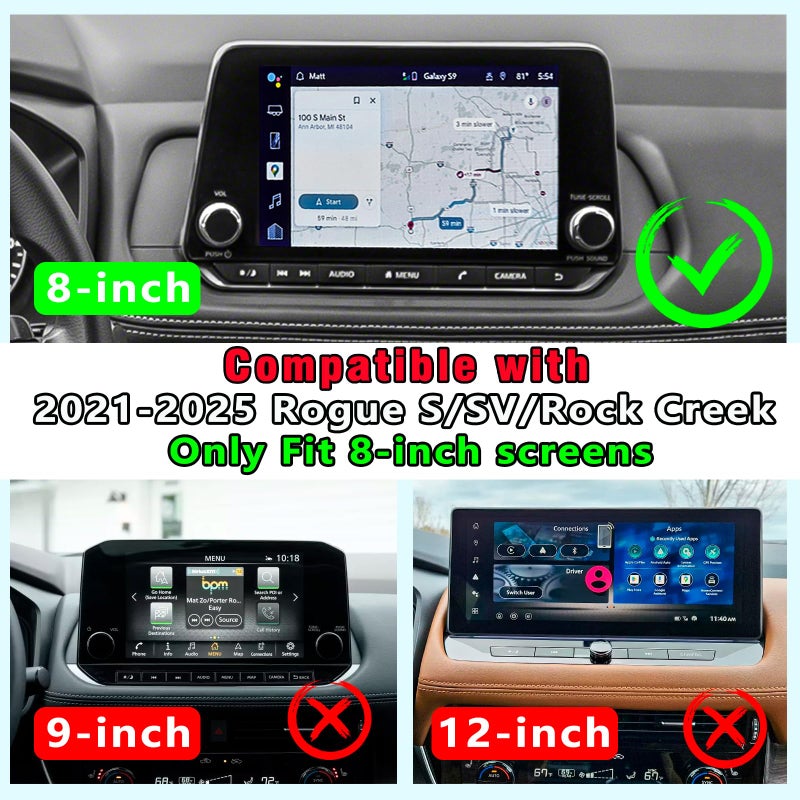 Neepiar 3PCS Center Console Organizer Compatible with 2021-2025 2026 Nissan Rogue S/SV/Rock Creek Dashboard Tray Armrest Storage Box Lower Center Console Interior Accessories(Only Fit 8-Inch Screen) - Image 2