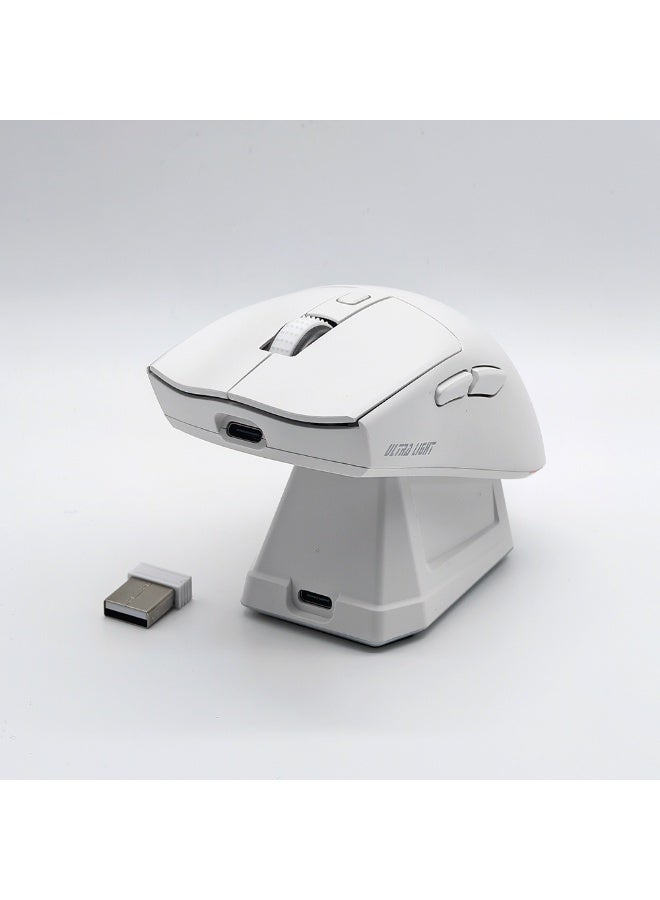 Wireless Bluetooth Gaming Mouse for Windows, Mac, IOS, Android, Computer Mice with USB Receiver, Lightweight Gaming Mouse with Magnetic RGB Charging Dock, 800/1200/1600 DPI, White  - Image 3
