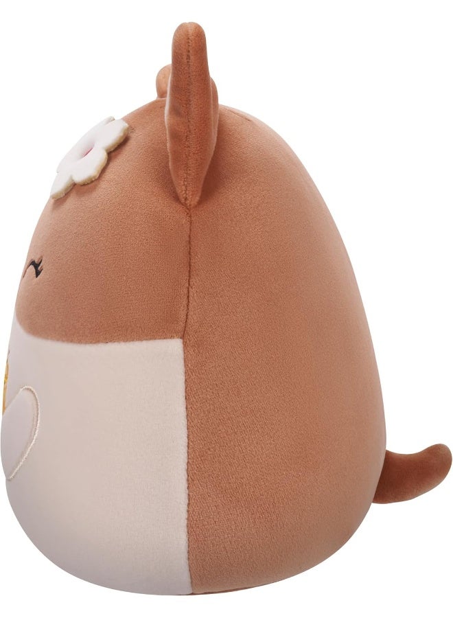 Squishmallows Squishmallows Regina The Brown and White Corgi with Pineapple Drink and Flower Plush Toy (19 cm)  - Image 3