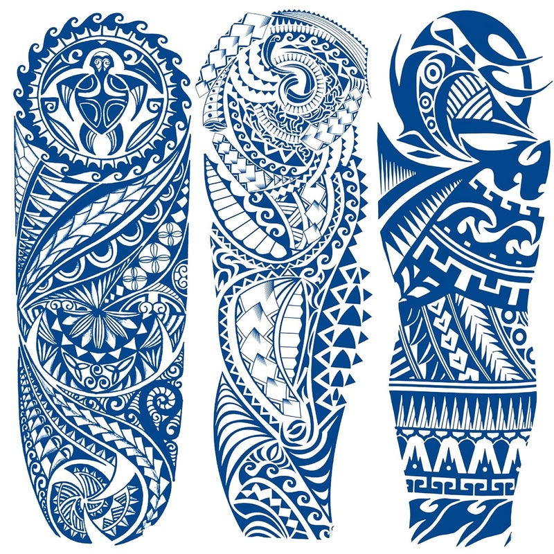 3-Sheet Semi Permanent Temporary Tattoo Sleeve