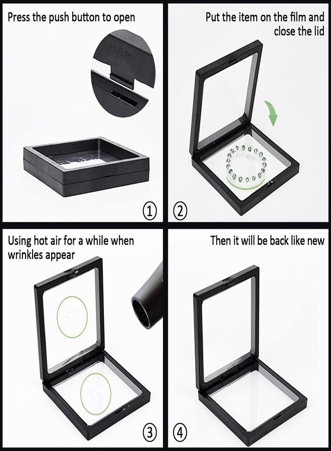 Hatanu Mall Floating Display Frame, Transparent PE Film Jewelry Storage Box 3D Floating Frame Coins Display Frame for Earrings, Rings, Military Challenge Coins (Multicolor) (4 Pcs, Small) - Image 2