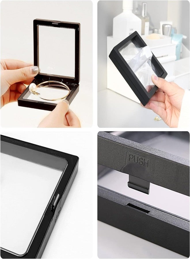 Hatanu Mall Floating Display Frame, Transparent PE Film Jewelry Storage Box 3D Floating Frame Coins Display Frame for Earrings, Rings, Military Challenge Coins (Multicolor) (4 Pcs, Small) - Image 4