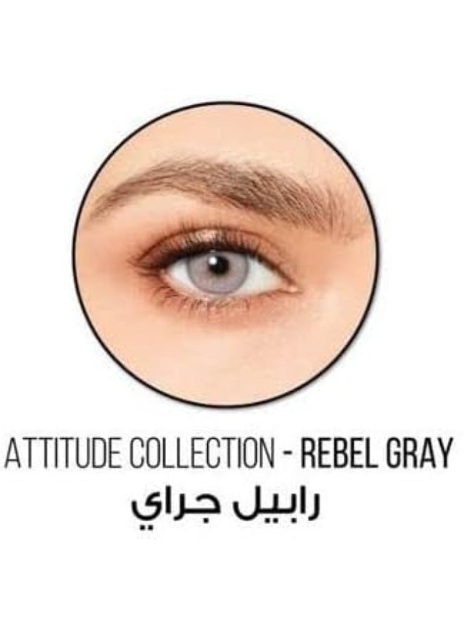 ديسيو عدسات لاصقة ملونة ليوم واحد من أتيتيود، رمادي متمرد