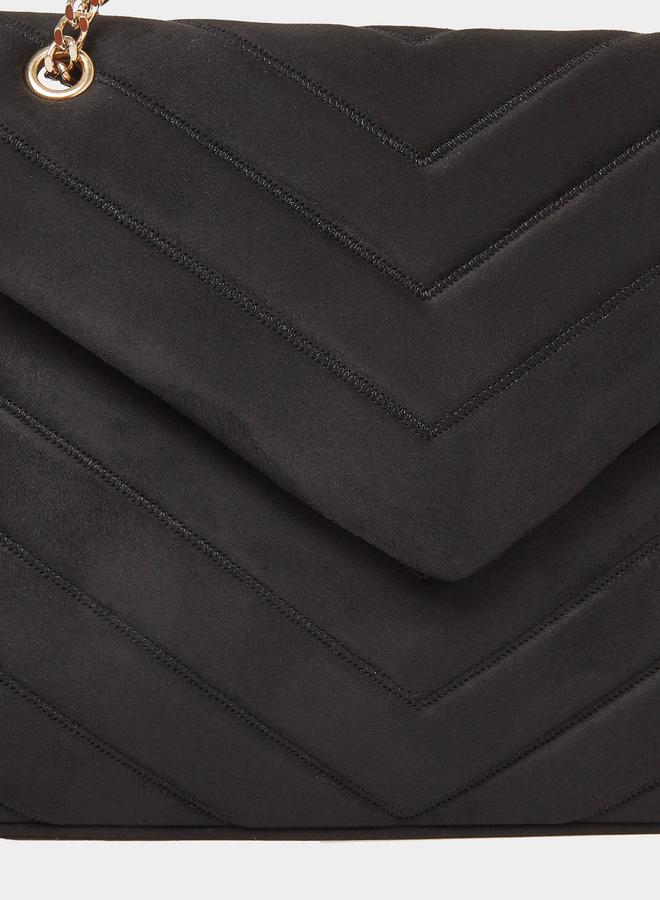 Styli Black Chevron Shoulder Bag - Image 3