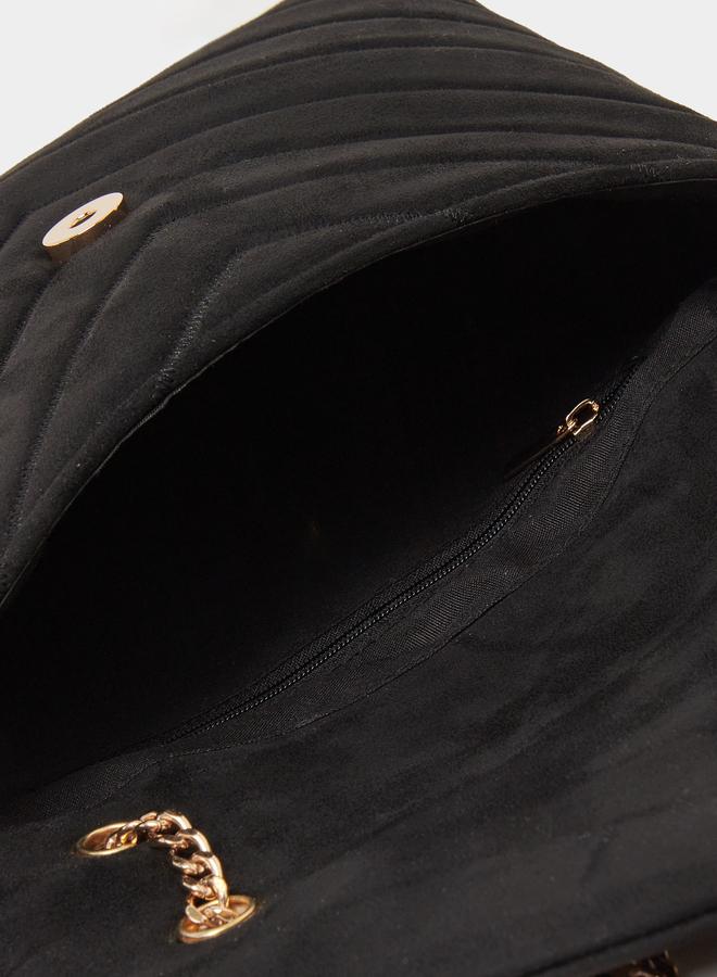 Styli Black Chevron Shoulder Bag - Image 4