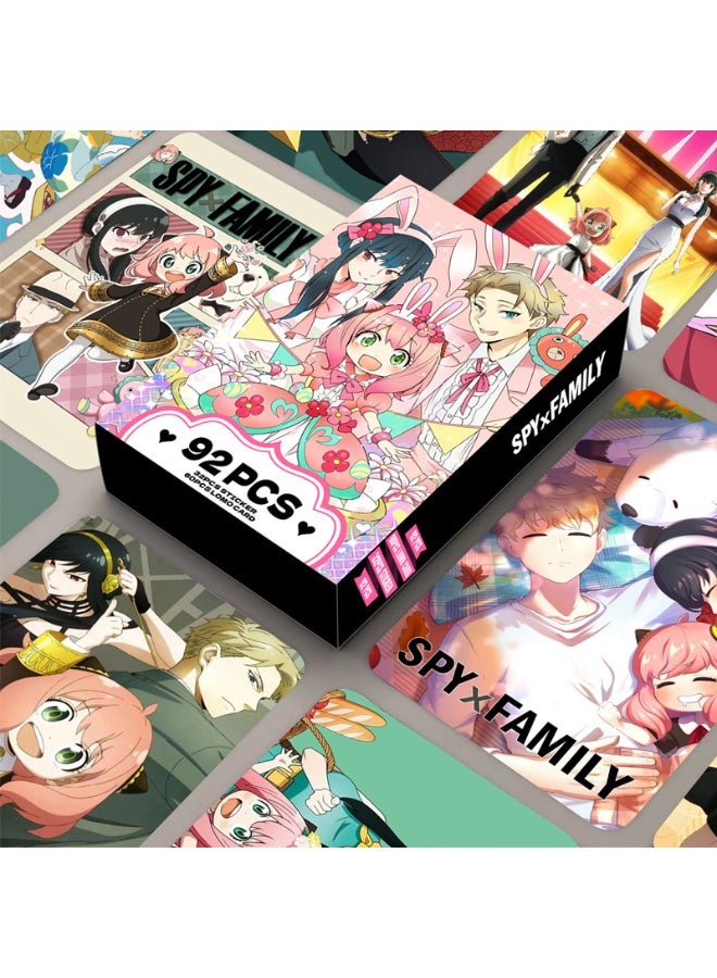 NIBEMINENT 92 Pcs Cartoon SPY×FAMILY Double-sided Lomo Cards Card For Fans Collection Gifts - Image 1