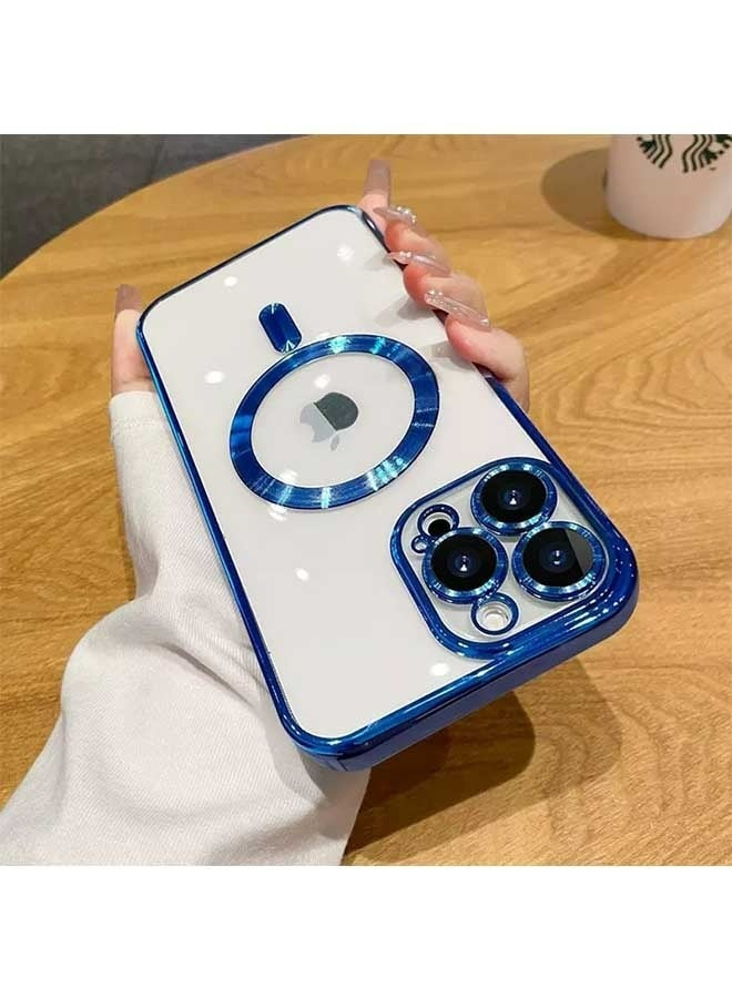 Ocean Electroplated Case for iPhone 15 6.7-Inch, Camera Lens Full Protection, Compatible with MagSafe Wireless Charging, Shockproof Soft TPU Dust-Proof Slim Phone iPhone 15 Cover (Blue/Clear)  - Image 2