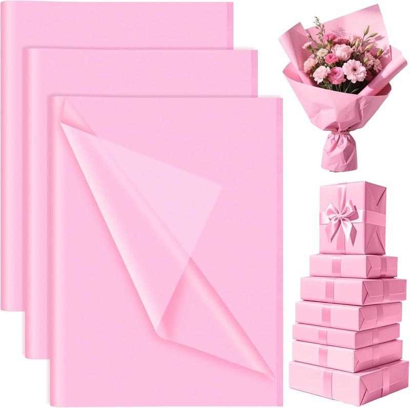 PLULON 60 Sheets Dark Pink Tissue Paper Bulk for Gift Bags, 14 x 20 Inches Gift Wrapping Tissue Paper Art Crafts Stuffing Floral Packaging Birthday Wedding Graduation Party Decorations - Image 1