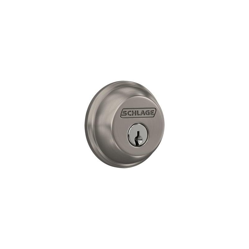 Schlage B60 N 619 Deadbolt, Keyed 1 Side, Highest Residential Security, Satin Nickel - Image 1