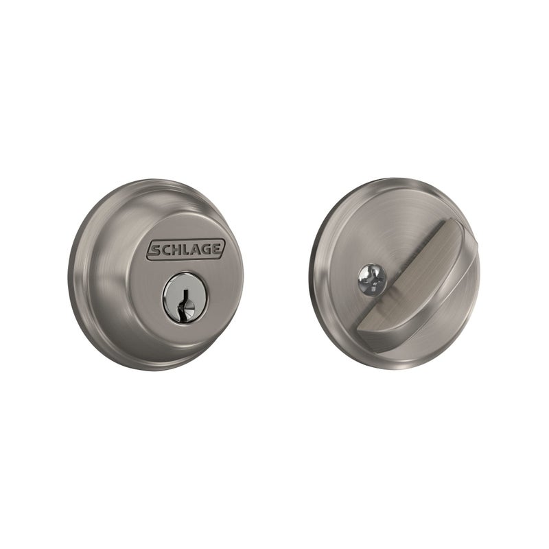 Schlage B60 N 619 Deadbolt, Keyed 1 Side, Highest Residential Security, Satin Nickel - Image 4