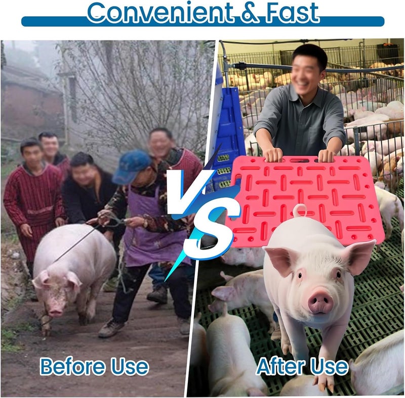 Red Lightweight Livestock Panels,Portable Sturdy Livestock Sorting Panel for Pasture,Animal Guide Board for Pig Hog Cattle Cow Sheep Goat,Easy to Carry (77x47 cm/30.3x18.5 in) - Image 4