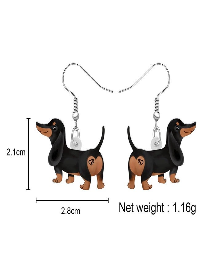BONSNY Acrylic Valentine's Day Cute Pink Heart Love Dog Breeds Dachshund Puppy Earrings Drop Dangle Jewelry For Women Gift Charms (Dachshund) - Image 5