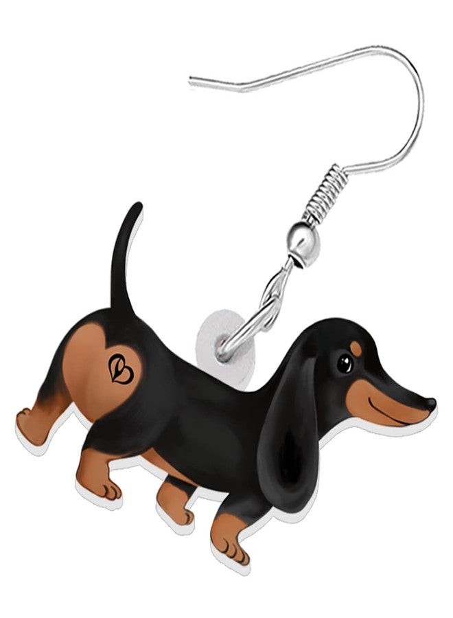 BONSNY Acrylic Valentine's Day Cute Pink Heart Love Dog Breeds Dachshund Puppy Earrings Drop Dangle Jewelry For Women Gift Charms (Dachshund) - Image 4