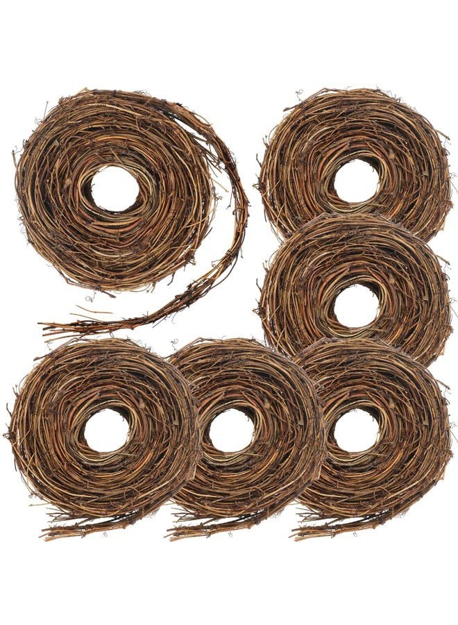 Janinka 6 Pcs Grapevine Garland 15ft Grape Vine Wreath for Crafts Natural Twig Garland DIY Crafts Rattan Hanging Vine Wreath for Wedding Christmas House Holiday Door Vase Wall Decor - Image 1