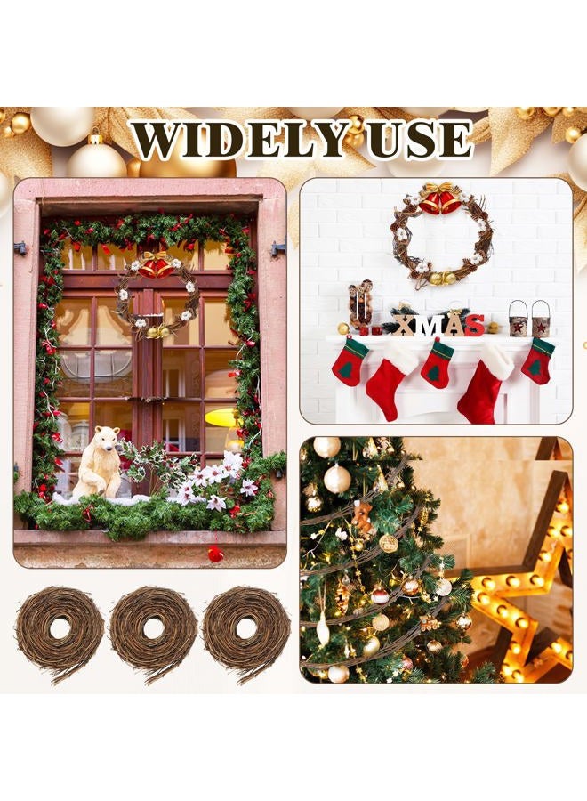 Janinka 6 Pcs Grapevine Garland 15ft Grape Vine Wreath for Crafts Natural Twig Garland DIY Crafts Rattan Hanging Vine Wreath for Wedding Christmas House Holiday Door Vase Wall Decor - Image 5