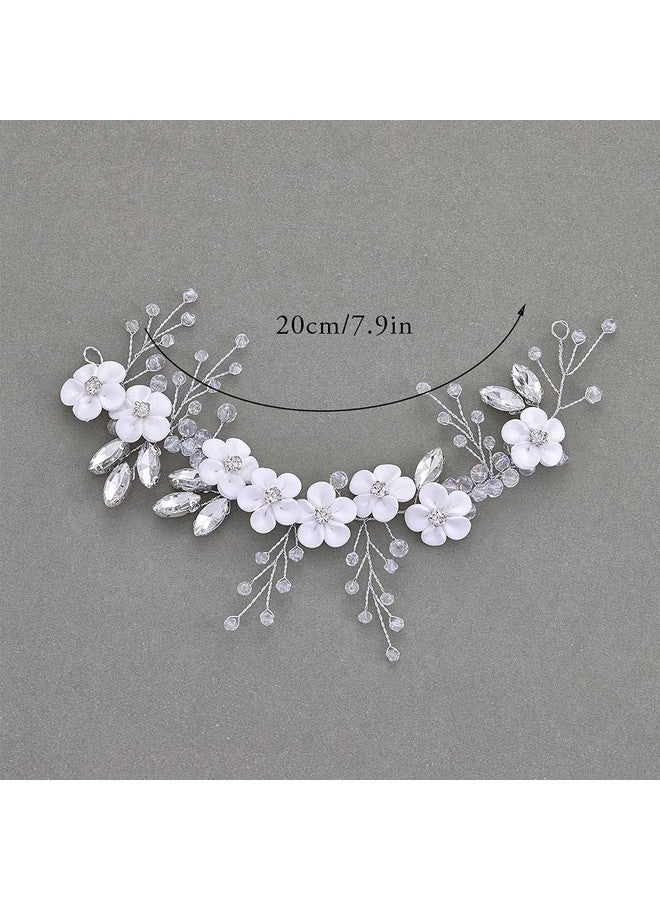 GORAIS Flower Bride Wedding Hair Vine Silver Rhinestone Bridal Hair Piece Crystal Hair Accessories For Women And Girls - Image 2