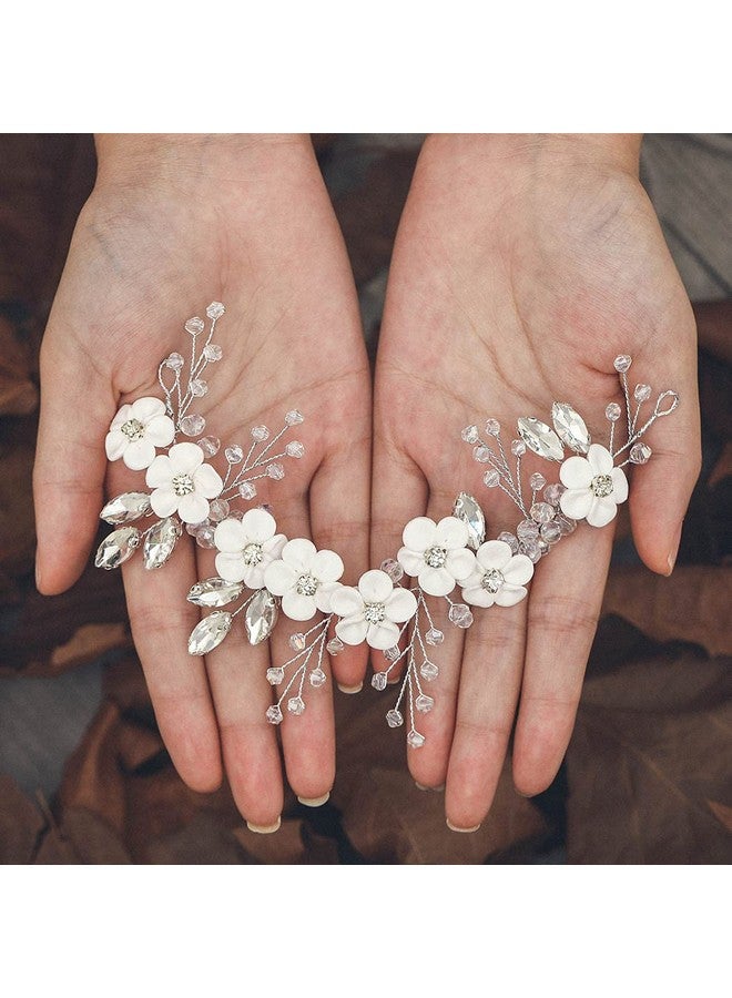 GORAIS Flower Bride Wedding Hair Vine Silver Rhinestone Bridal Hair Piece Crystal Hair Accessories For Women And Girls - Image 4