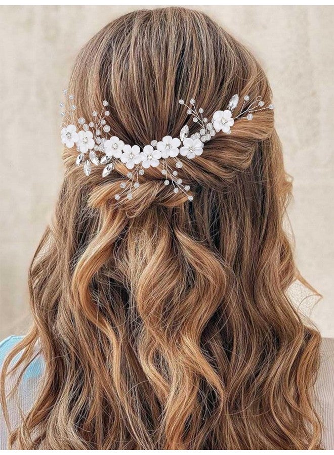 GORAIS Flower Bride Wedding Hair Vine Silver Rhinestone Bridal Hair Piece Crystal Hair Accessories For Women And Girls - Image 1