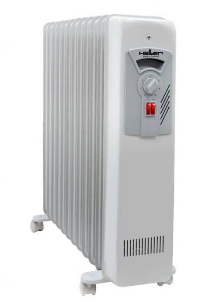 Heller - Heller German Oil-Filled Radiator Heater - 11 Fins for Optimal Heating - Powerful 2000W for Fast and Safe Heating in Large Spaces - Durable Design with Three Adjustable Heat Settings, Thermostat, and Thermal Fuse for Enhanced Safety - Model MAV 2511 T - Image 1