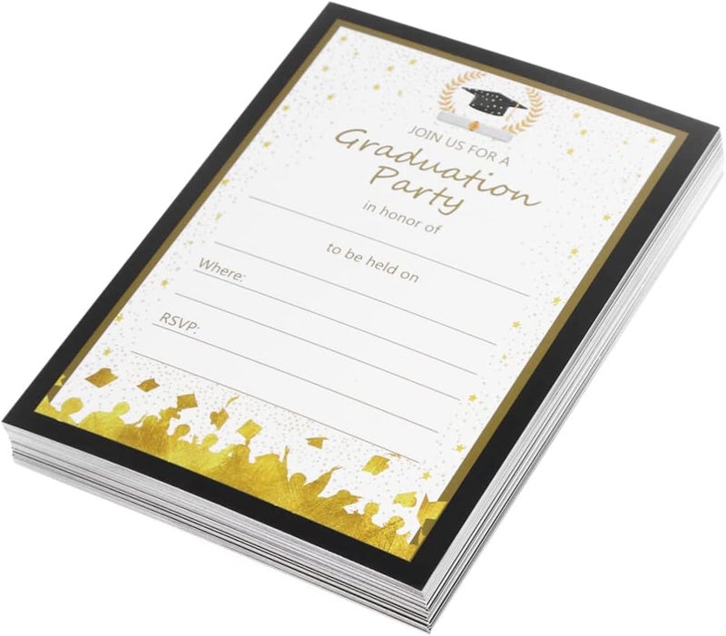 Ciieeo 25pcs Graduation Invitations Cards Set Colorful Party Favors Advice Cards for High School and College Graduation Celebrations - Image 1