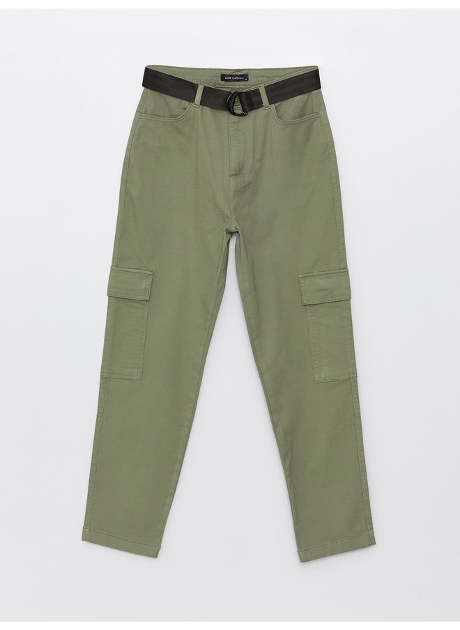 LC WAIKIKI - Slim Fit Women's Cargo Pants With Belt Detail - Image 1