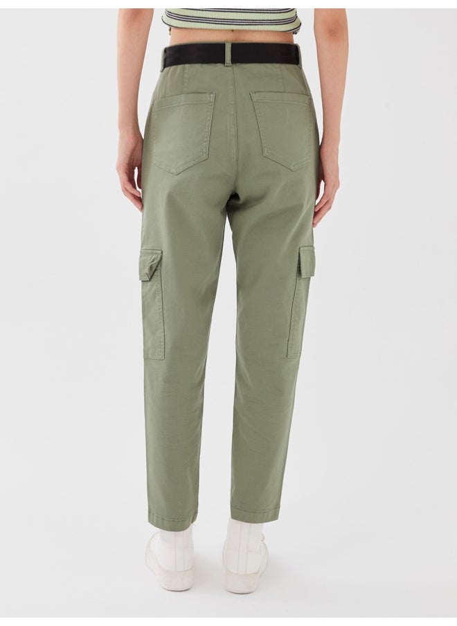 LC WAIKIKI - Slim Fit Women's Cargo Pants With Belt Detail - Image 1