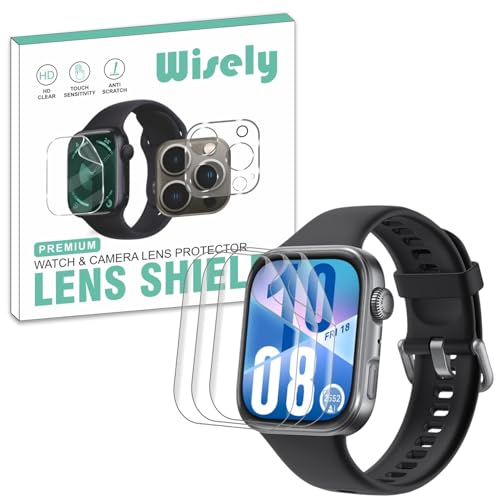 Wisely |Pack of 3pc| Screen Guard Protector For Huawei Watch Fit 4 1.82" Anti Shock, Anti-Scratch, HD Clear, Full Cover - Image 1