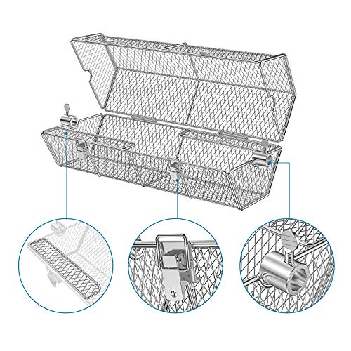 Skyflame Stainless Steel Round Tumble Rotisserie Grill Basket for Partitioned Food Grilling - Fits for 5/16 Inch Square, 3/8 Inch Square, 3/8 Inch Hexagon, 1/2 Inch Hexagon Spit Rods - Image 3