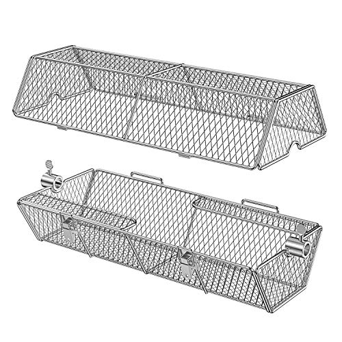 Skyflame Stainless Steel Round Tumble Rotisserie Grill Basket for Partitioned Food Grilling - Fits for 5/16 Inch Square, 3/8 Inch Square, 3/8 Inch Hexagon, 1/2 Inch Hexagon Spit Rods - Image 4