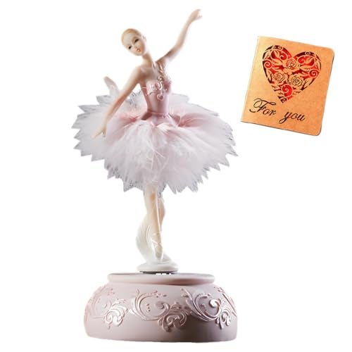 Briskfeel Enchanting Ballerina Music Box Ballerina Rotates with Mechanical Movement - Swan Lake Melody, Feathered Tutu Musical Box for Elegant Home Decor and Gift (Pink Ballet) - Image 1