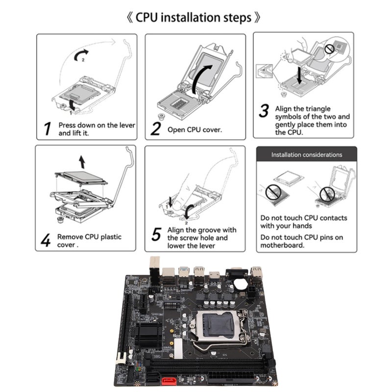 Diyeeni لوحة أم B75 LGA1155 (مايكرو ATX، 2 * 8GB DDR3، PCIe 3.0، NVME M.2، SATA3.0 6Gbs، متوافقة مع VGA HDMI، LAN بسرعة 10 ميجابت في الثانية) للجيل الثاني والثالث لمعالجات Core i3 i5 i7 لسلسلة E3/V2 - Image 5