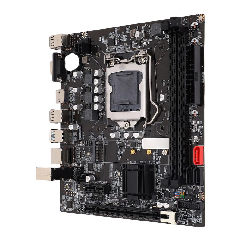 Diyeeni لوحة أم B75 LGA1155 (مايكرو ATX، 2 * 8GB DDR3، PCIe 3.0، NVME M.2، SATA3.0 6Gbs، متوافقة مع VGA HDMI، LAN بسرعة 10 ميجابت في الثانية) للجيل الثاني والثالث لمعالجات Core i3 i5 i7 لسلسلة E3/V2 - Image 1
