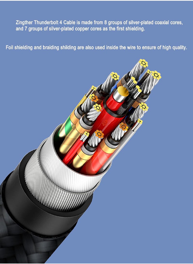 Rock Pow - Full-Featured USB C Cable for Video Data and 240W Fast Charging 40Gbps Super Speed USB4.0 Cord and 8K 60Hz Monitor Link Compatible with All Thunderbolt 3 and 4 1m/3.3ft - Image 1